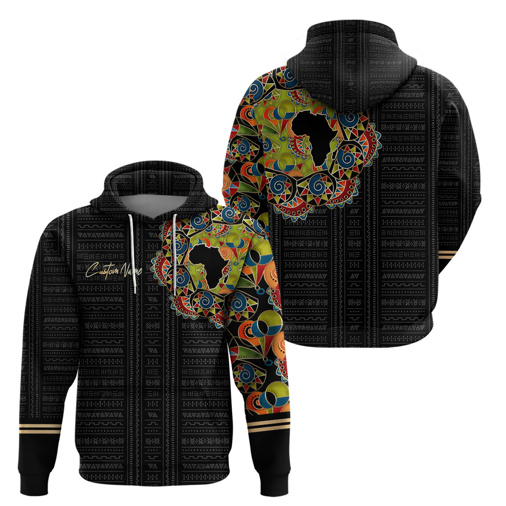 Personalized Sleeve African Pattern Zip Hoodie Multi-Colored - Wonder Print Shop