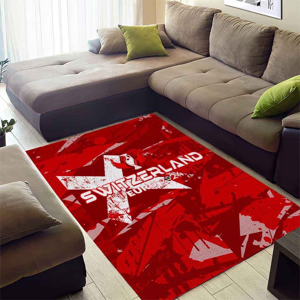 Switzerland Football 2024 Area Rug Trophy Wing Style - Wonder Print Shop