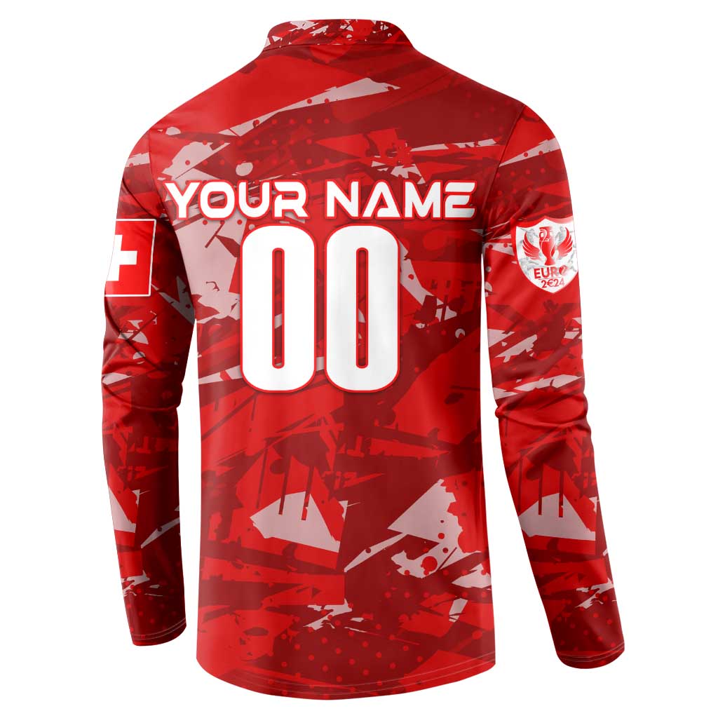 Personalized Switzerland Football 2024 Button Sweatshirt Trophy Wing Style - Wonder Print Shop