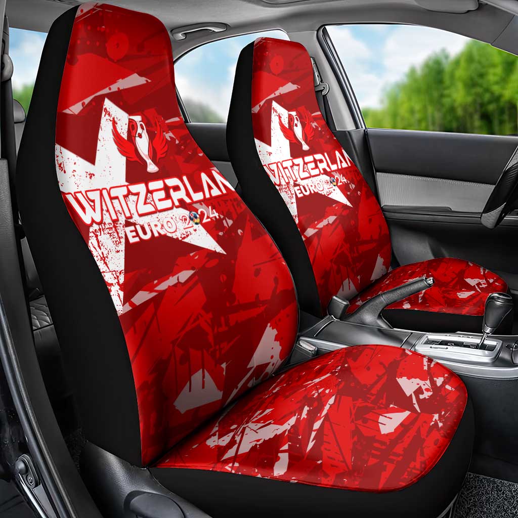 Switzerland Football 2024 Car Seat Cover Trophy Wing Style - Wonder Print Shop