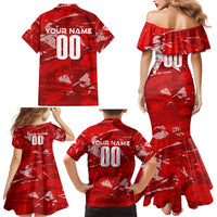 Personalized Switzerland Football 2024 Family Matching Mermaid Dress and Hawaiian Shirt Trophy Wing Style - Wonder Print Shop