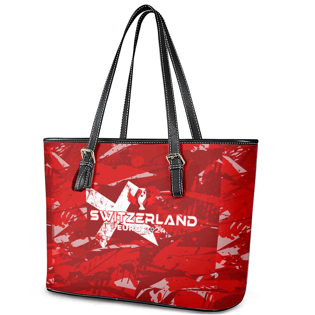 Switzerland Football 2024 Leather Tote Bag Trophy Wing Style - Wonder Print Shop