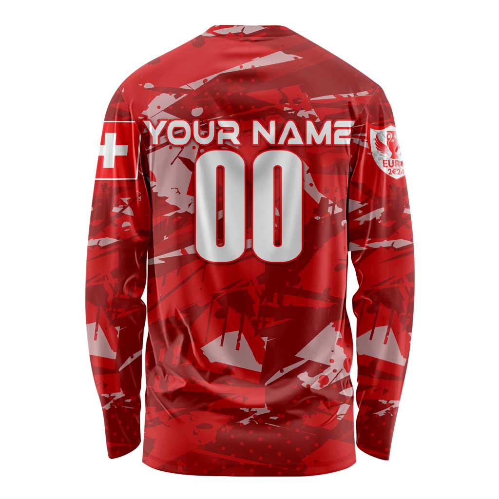 Personalized Switzerland Football 2024 Long Sleeve Shirt Trophy Wing Style - Wonder Print Shop