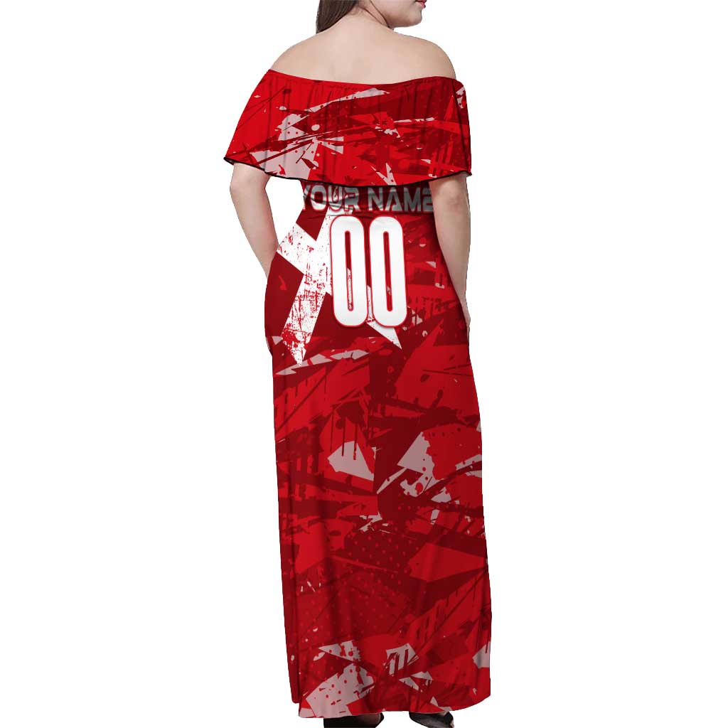 Personalized Switzerland Football 2024 Off Shoulder Maxi Dress Trophy Wing Style - Wonder Print Shop