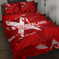Switzerland Football 2024 Quilt Bed Set Trophy Wing Style - Wonder Print Shop