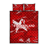Switzerland Football 2024 Quilt Bed Set Trophy Wing Style - Wonder Print Shop