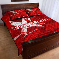 Switzerland Football 2024 Quilt Bed Set Trophy Wing Style - Wonder Print Shop