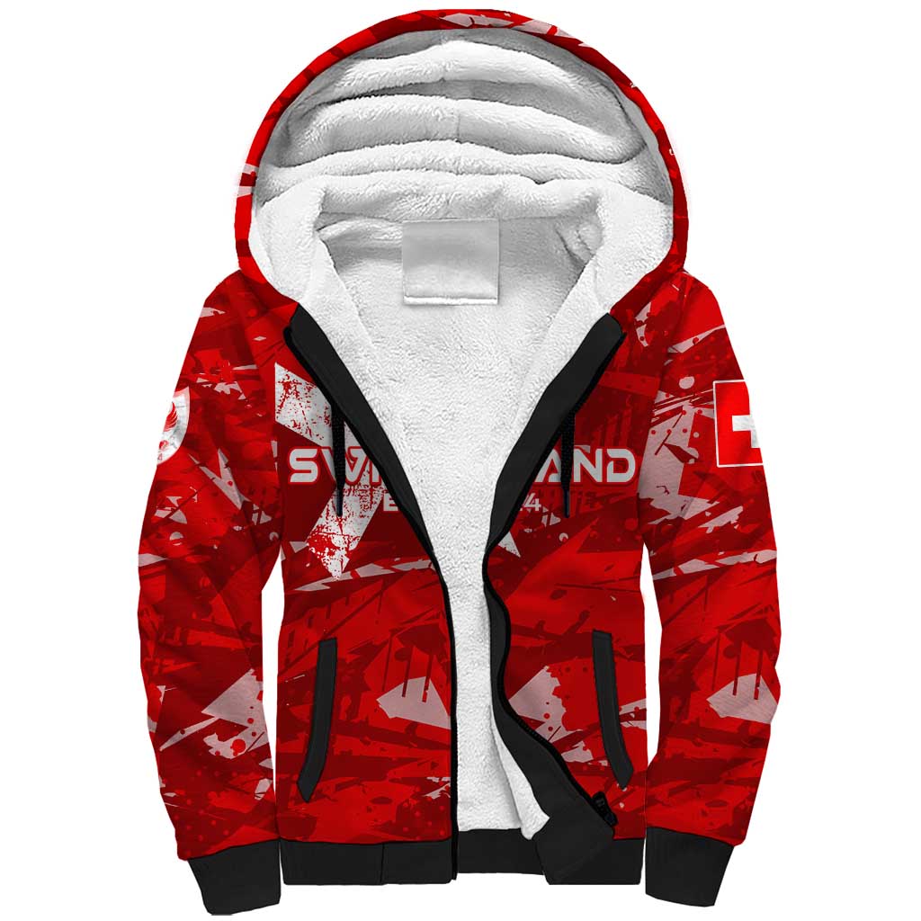 Personalized Switzerland Football 2024 Sherpa Hoodie Trophy Wing Style - Wonder Print Shop