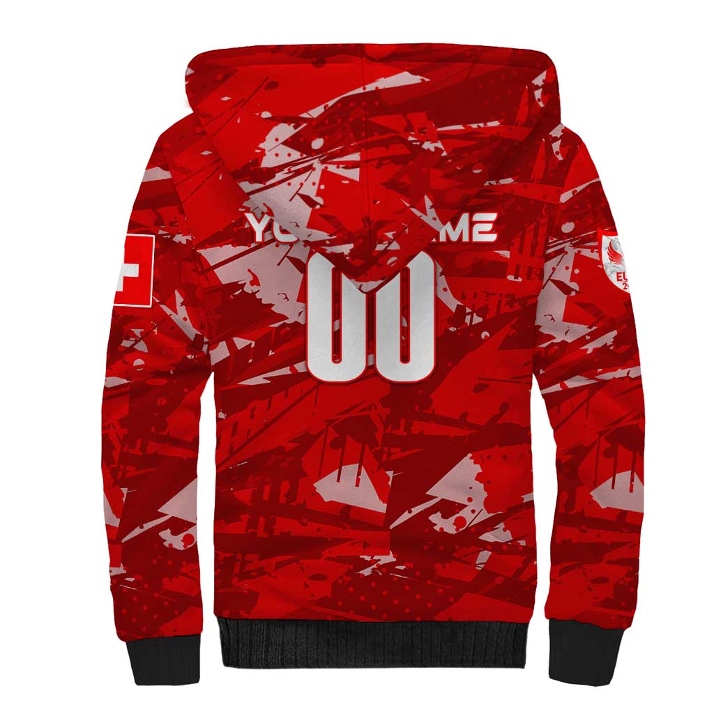 Personalized Switzerland Football 2024 Sherpa Hoodie Trophy Wing Style - Wonder Print Shop