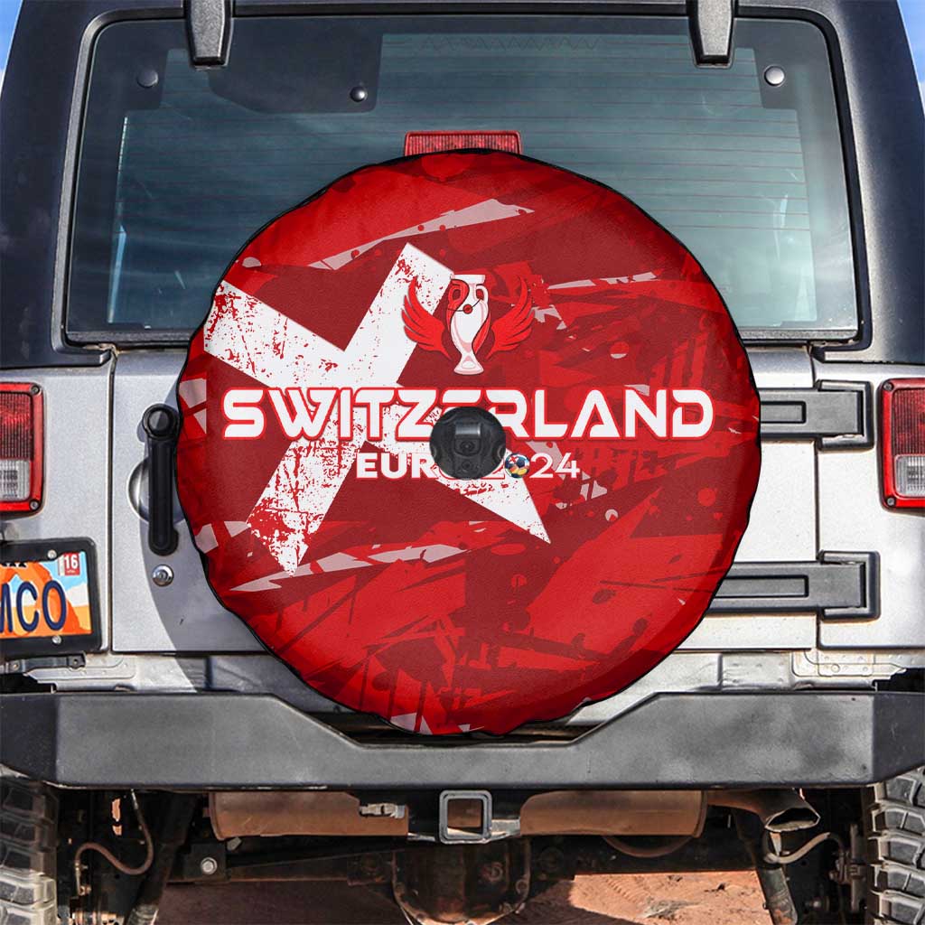 Switzerland Football 2024 Spare Tire Cover Trophy Wing Style - Wonder Print Shop