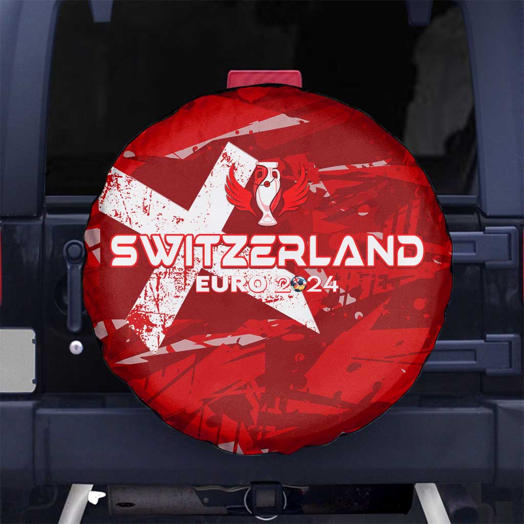 Switzerland Football 2024 Spare Tire Cover Trophy Wing Style - Wonder Print Shop