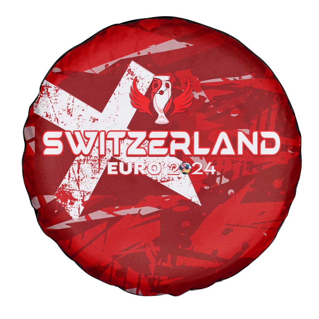 Switzerland Football 2024 Spare Tire Cover Trophy Wing Style - Wonder Print Shop
