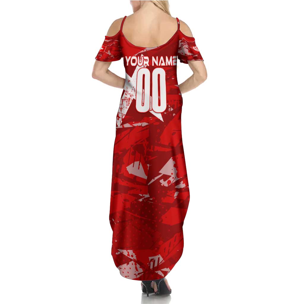 Personalized Switzerland Football 2024 Summer Maxi Dress Trophy Wing Style - Wonder Print Shop