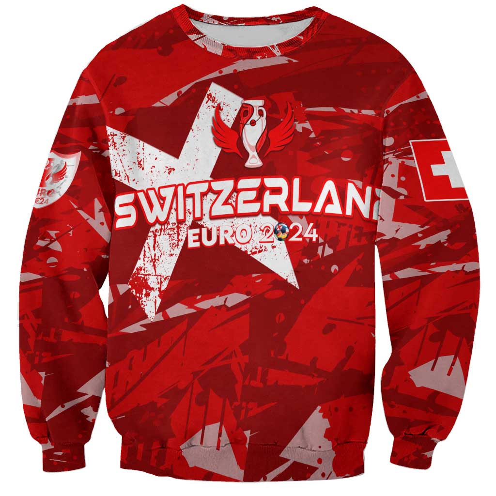 Personalized Switzerland Football 2024 Sweatshirt Trophy Wing Style - Wonder Print Shop