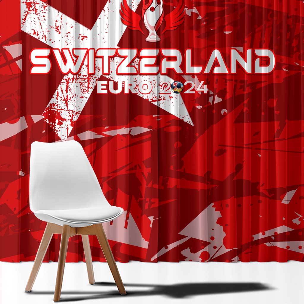 Switzerland Football 2024 Window Curtain Trophy Wing Style - Wonder Print Shop