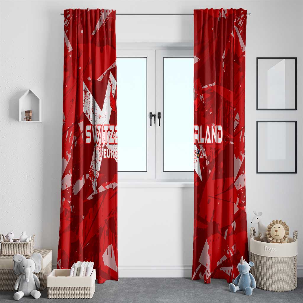 Switzerland Football 2024 Window Curtain Trophy Wing Style - Wonder Print Shop