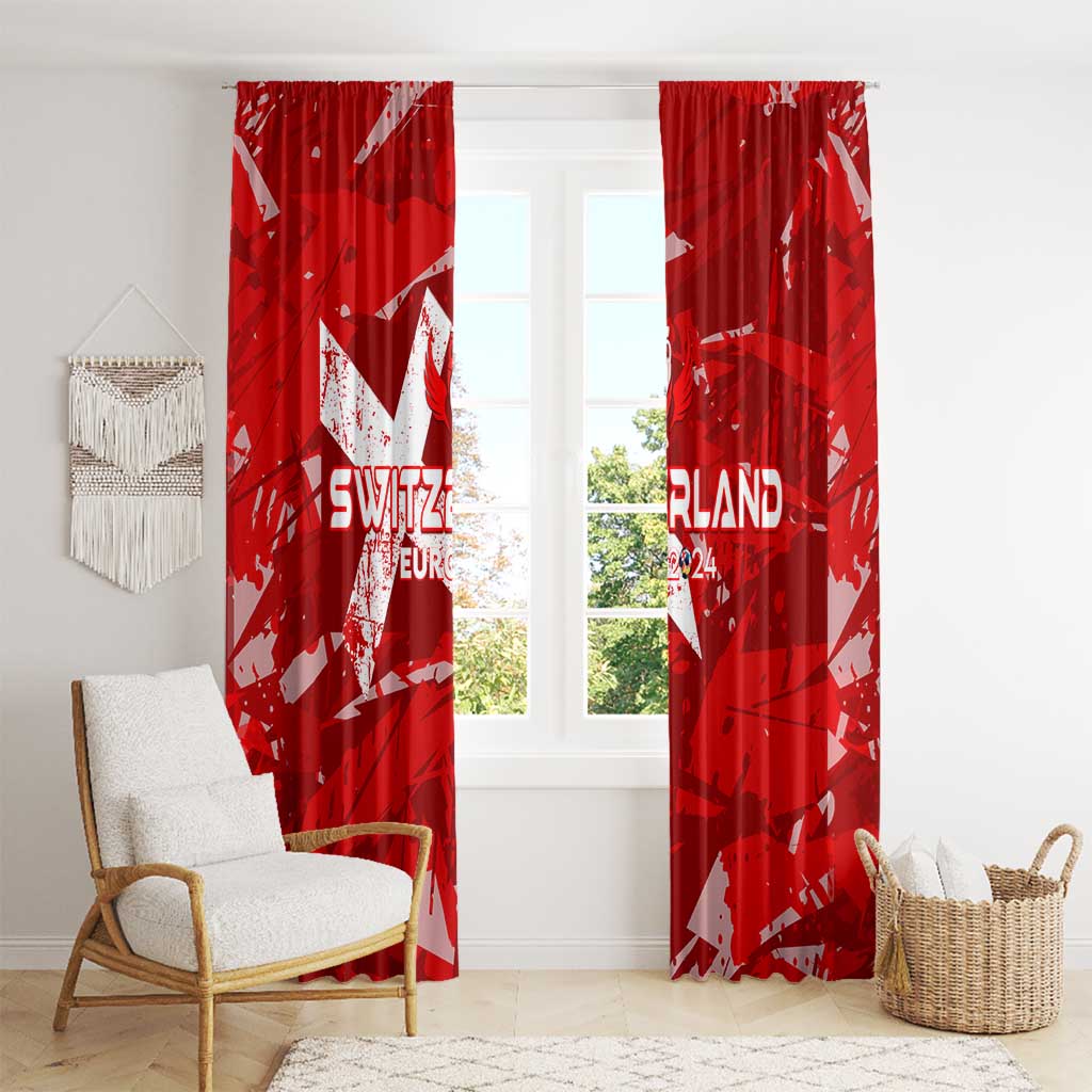 Switzerland Football 2024 Window Curtain Trophy Wing Style - Wonder Print Shop