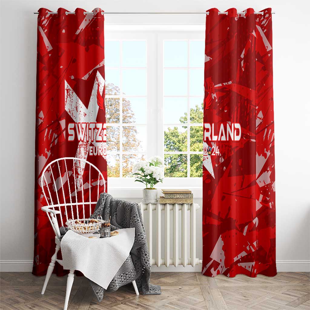 Switzerland Football 2024 Window Curtain Trophy Wing Style - Wonder Print Shop