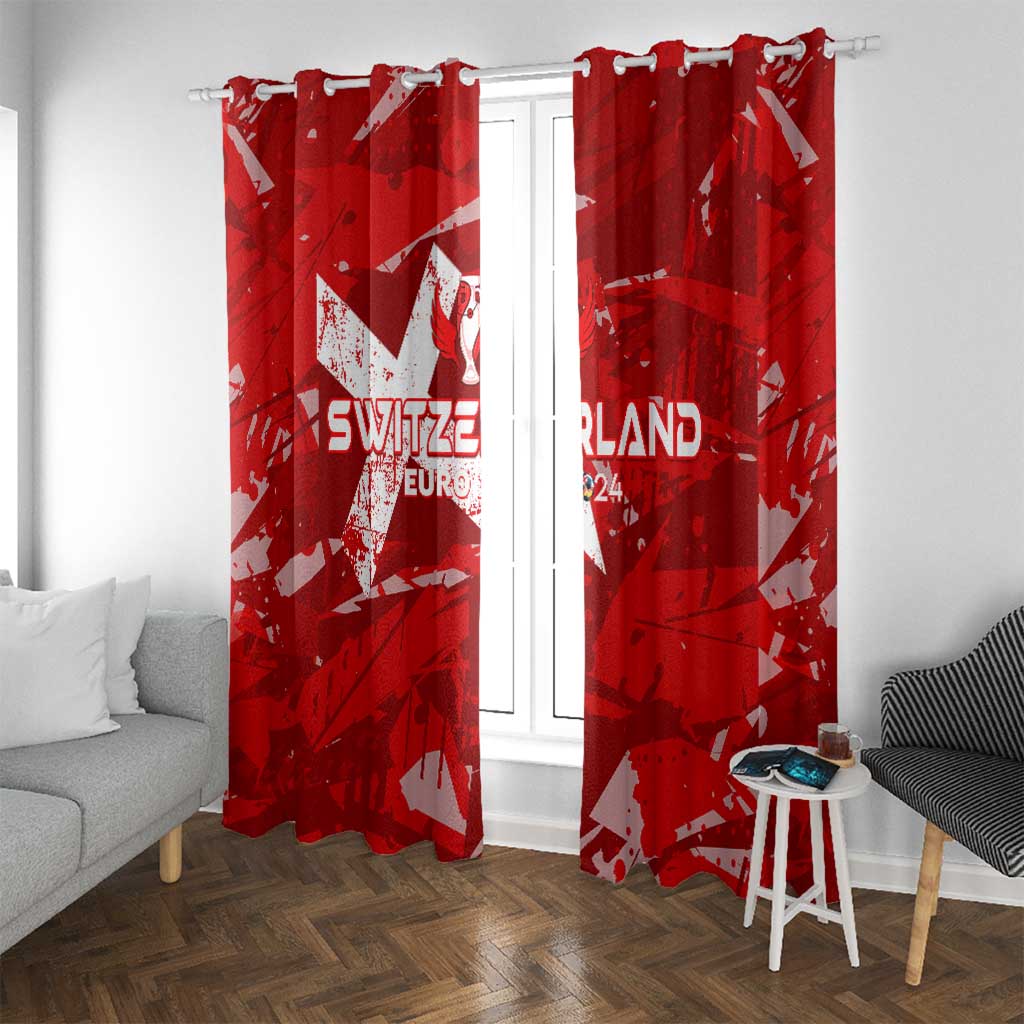 Switzerland Football 2024 Window Curtain Trophy Wing Style - Wonder Print Shop