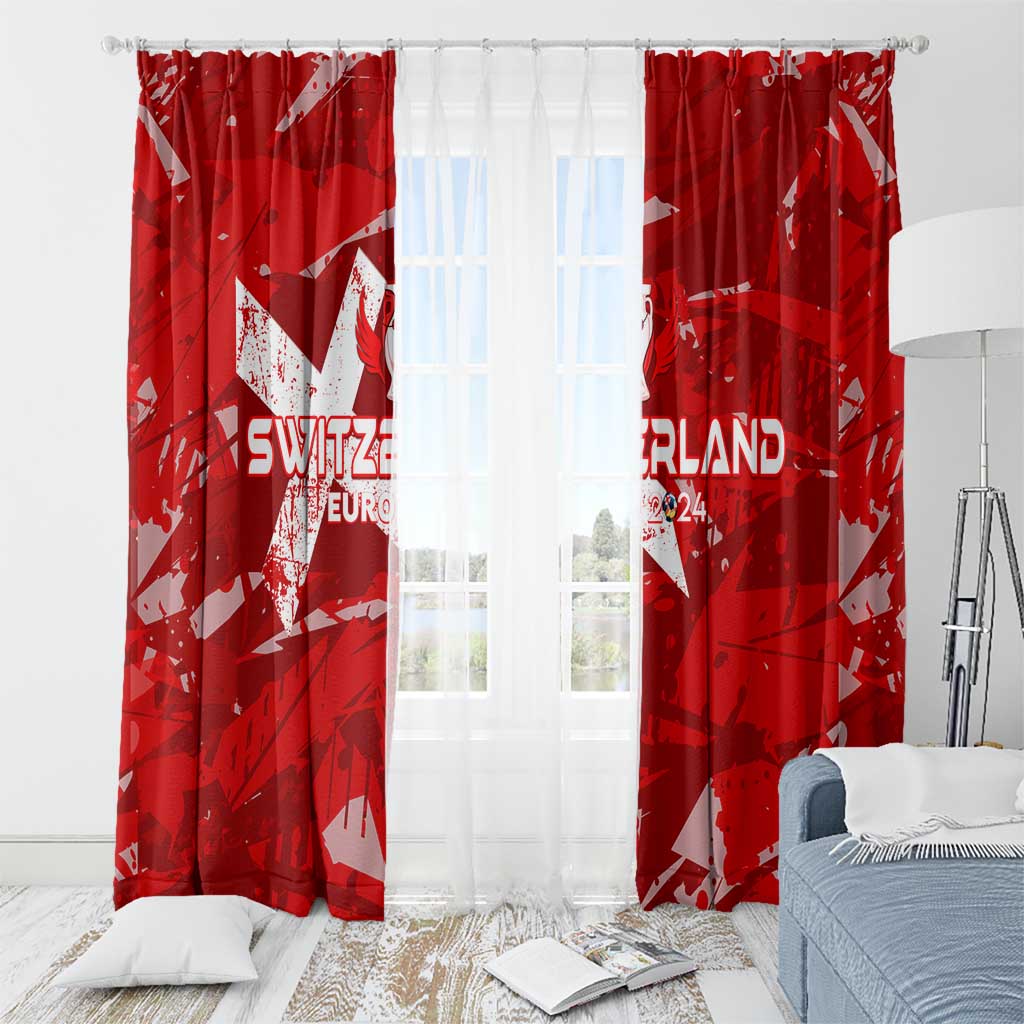 Switzerland Football 2024 Window Curtain Trophy Wing Style - Wonder Print Shop