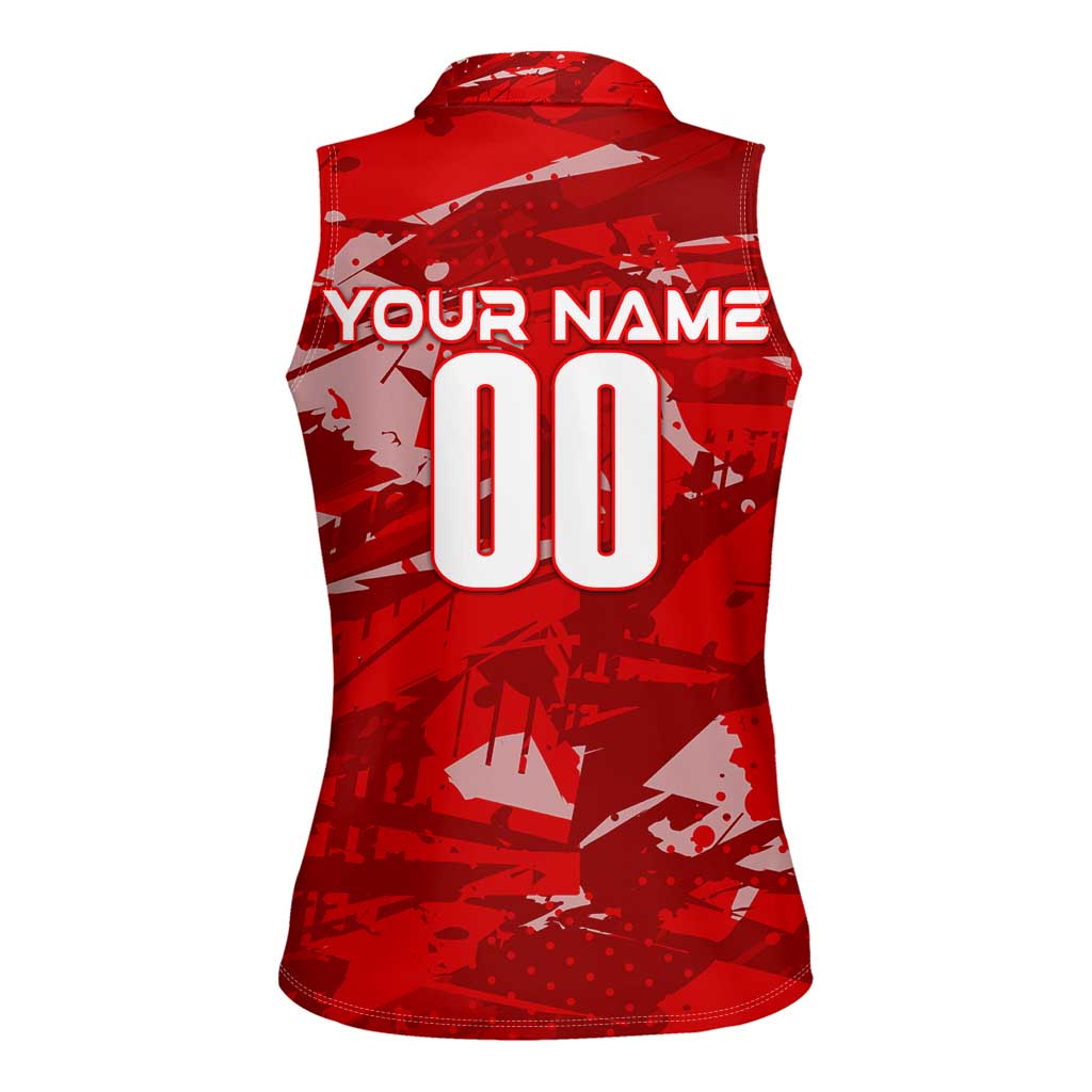 Personalized Switzerland Football 2024 Women Sleeveless Polo Shirt Trophy Wing Style - Wonder Print Shop