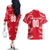 Personalized Austria Football 2024 Couples Matching Off The Shoulder Long Sleeve Dress and Hawaiian Shirt Trophy Wing Style - Wonder Print Shop