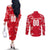 Personalized Austria Football 2024 Couples Matching Off The Shoulder Long Sleeve Dress and Long Sleeve Button Shirt Trophy Wing Style