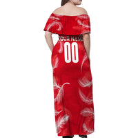 Personalized Austria Football 2024 Family Matching Off Shoulder Maxi Dress and Hawaiian Shirt Trophy Wing Style - Wonder Print Shop