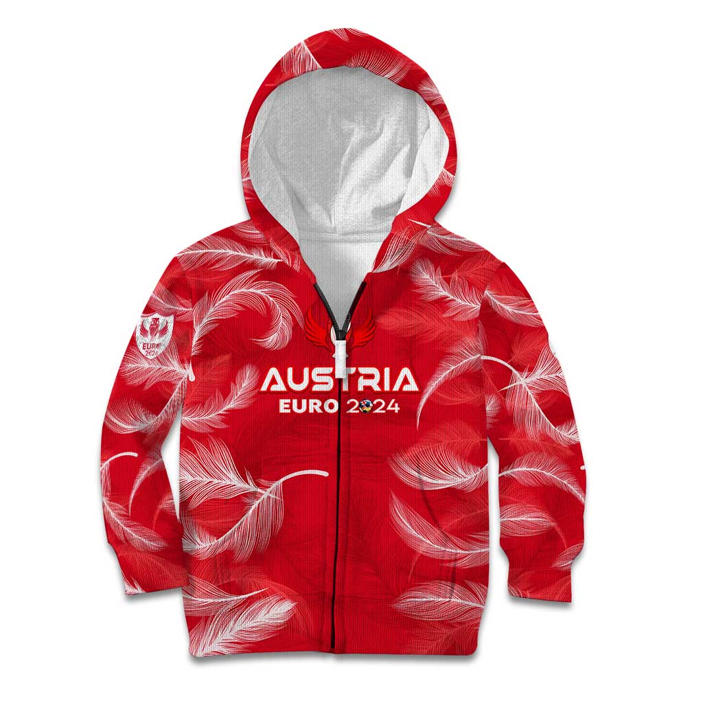 Personalized Austria Football 2024 Kid Hoodie Trophy Wing Style - Wonder Print Shop