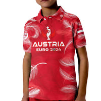 Personalized Austria Football 2024 Kid Polo Shirt Trophy Wing Style - Wonder Print Shop
