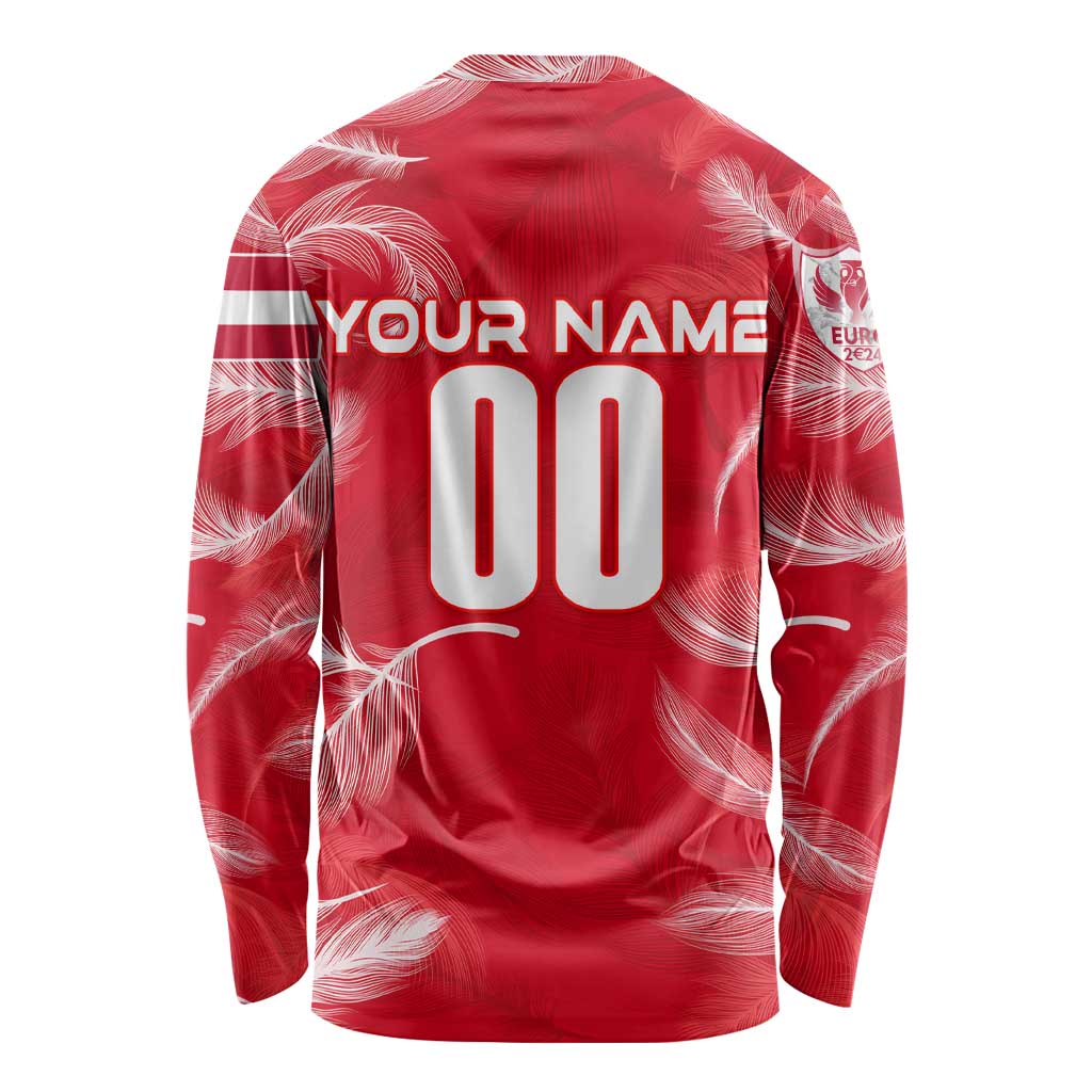 Personalized Austria Football 2024 Long Sleeve Shirt Trophy Wing Style - Wonder Print Shop