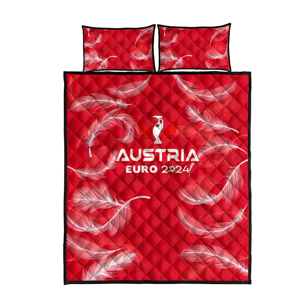 Austria Football 2024 Quilt Bed Set Trophy Wing Style - Wonder Print Shop