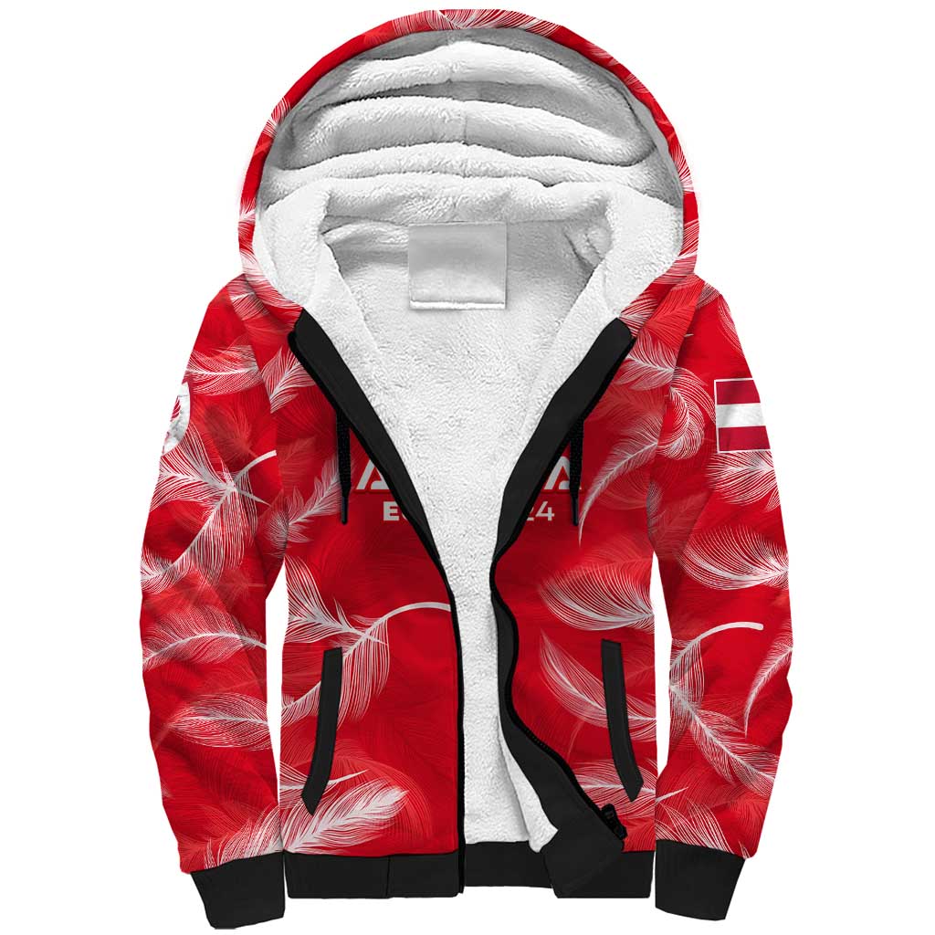 Personalized Austria Football 2024 Sherpa Hoodie Trophy Wing Style - Wonder Print Shop