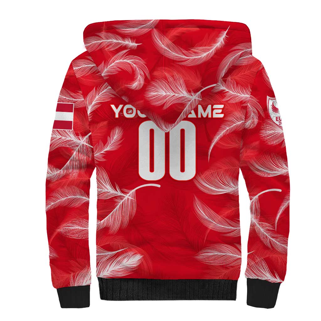 Personalized Austria Football 2024 Sherpa Hoodie Trophy Wing Style - Wonder Print Shop