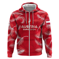Personalized Austria Football 2024 Zip Hoodie Trophy Wing Style - Wonder Print Shop