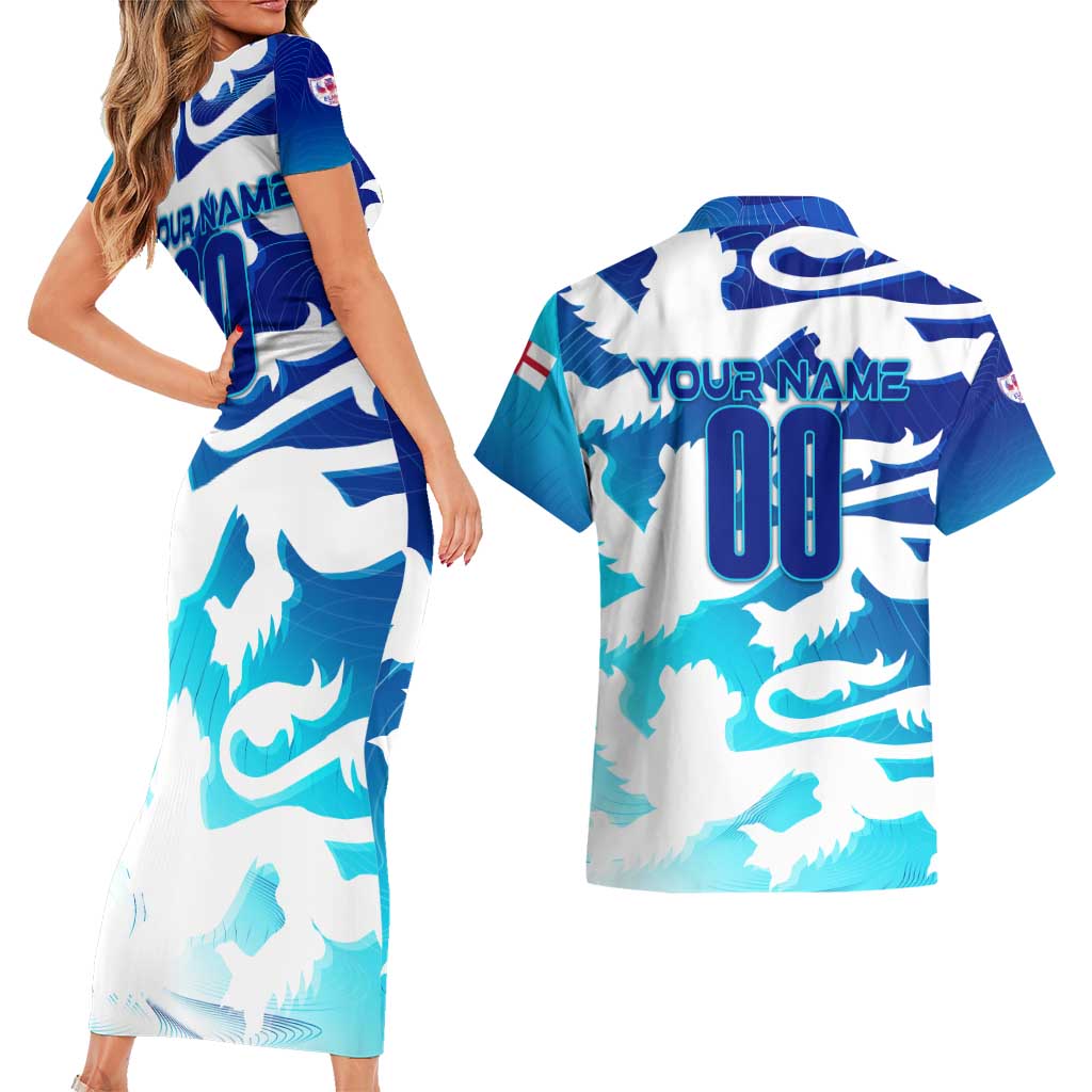 Personalized England Football 2024 Couples Matching Short Sleeve Bodycon Dress and Hawaiian Shirt Trophy Wing Style - Wonder Print Shop