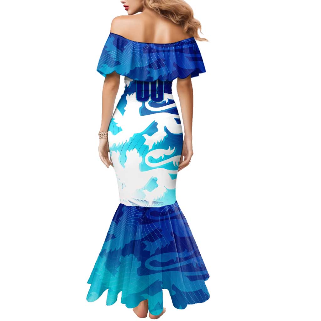 Personalized England Football 2024 Family Matching Mermaid Dress and Hawaiian Shirt Trophy Wing Style - Wonder Print Shop