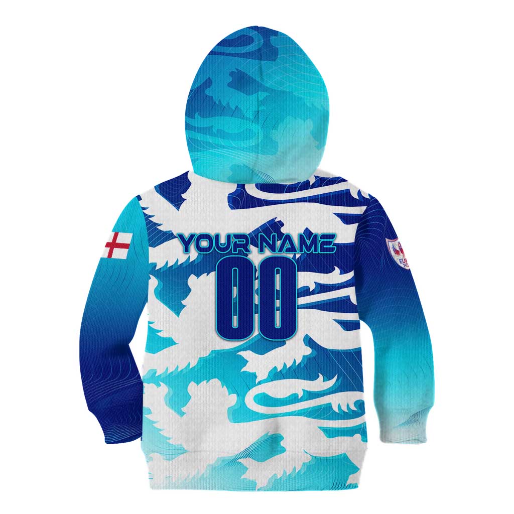 Personalized England Football 2024 Kid Hoodie Trophy Wing Style - Wonder Print Shop