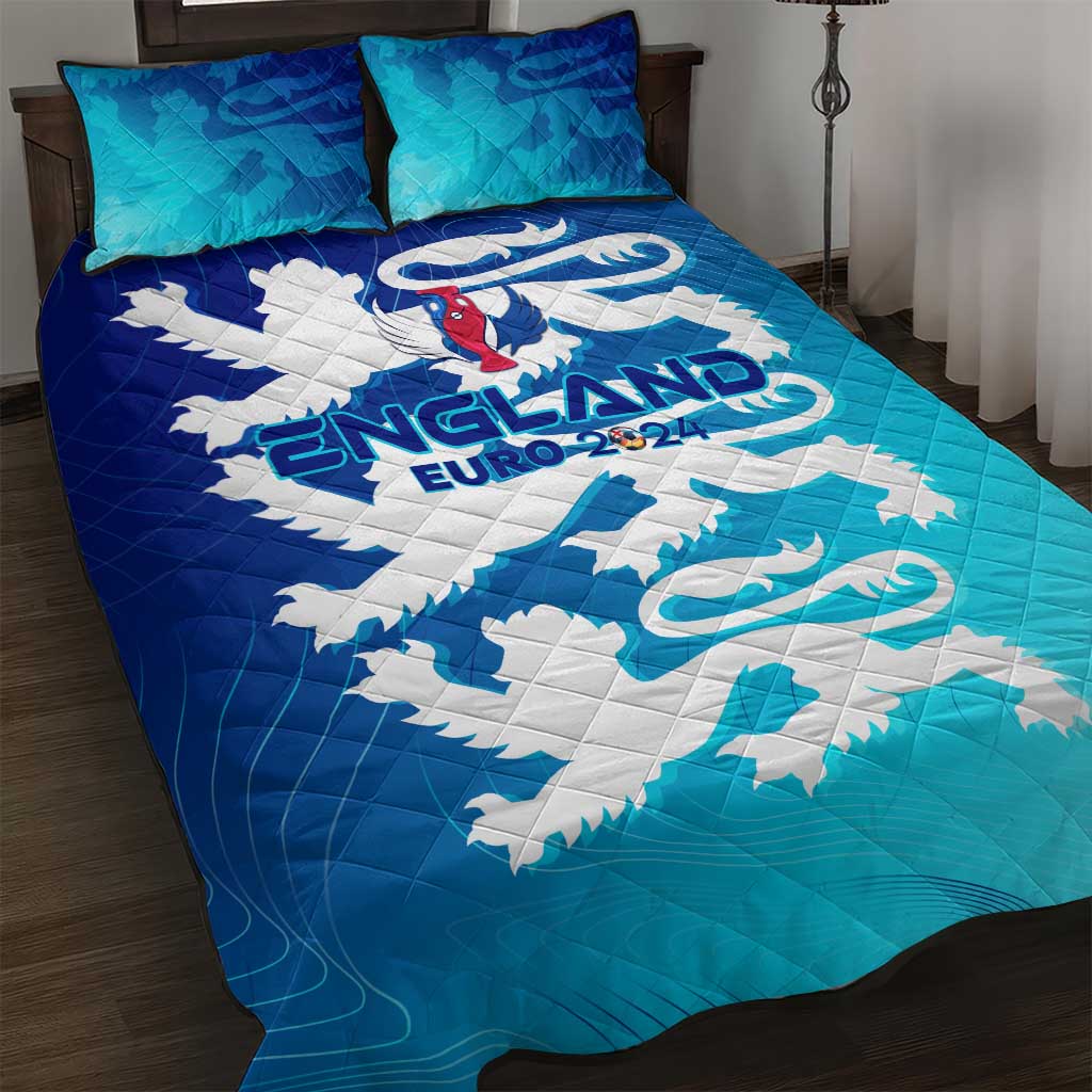 England Football 2024 Quilt Bed Set Trophy Wing Style - Wonder Print Shop
