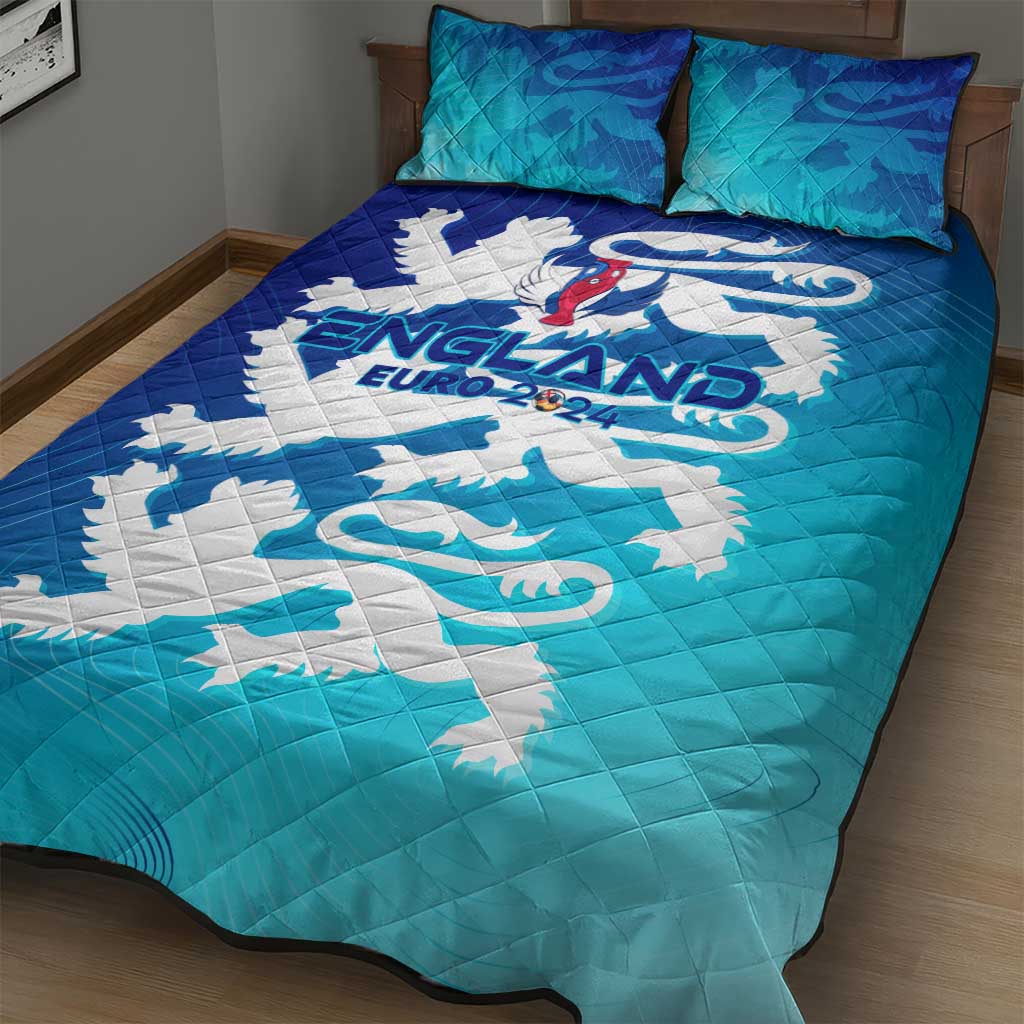 England Football 2024 Quilt Bed Set Trophy Wing Style - Wonder Print Shop