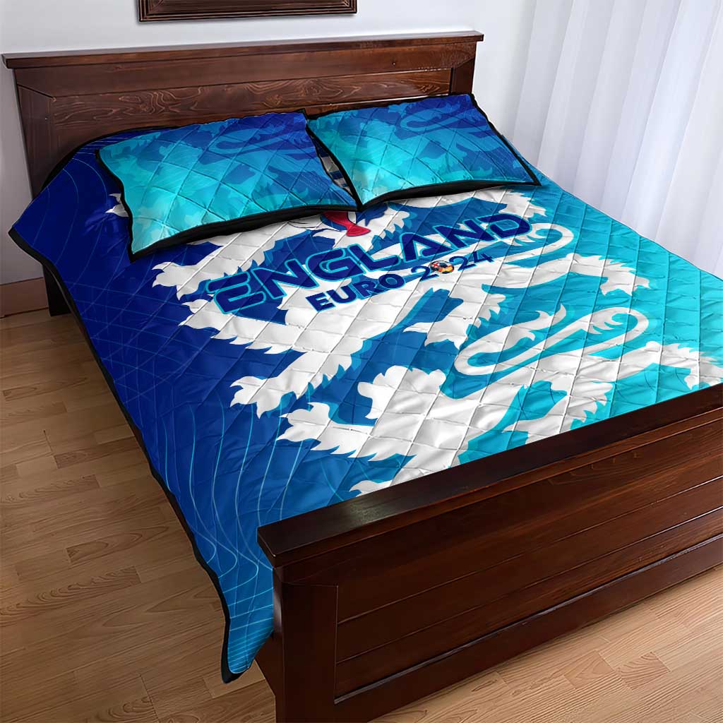 England Football 2024 Quilt Bed Set Trophy Wing Style - Wonder Print Shop