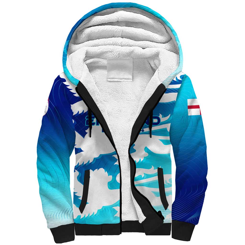 Personalized England Football 2024 Sherpa Hoodie Trophy Wing Style - Wonder Print Shop