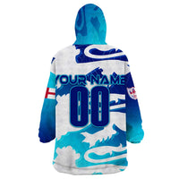 Personalized England Football 2024 Wearable Blanket Hoodie Trophy Wing Style - Wonder Print Shop