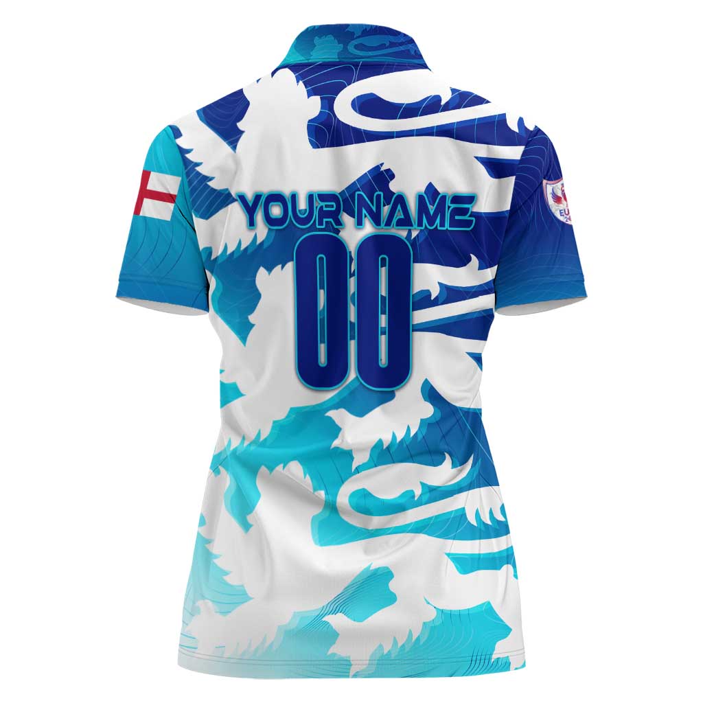 Personalized England Football 2024 Women Polo Shirt Trophy Wing Style - Wonder Print Shop