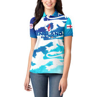 Personalized England Football 2024 Women Polo Shirt Trophy Wing Style - Wonder Print Shop