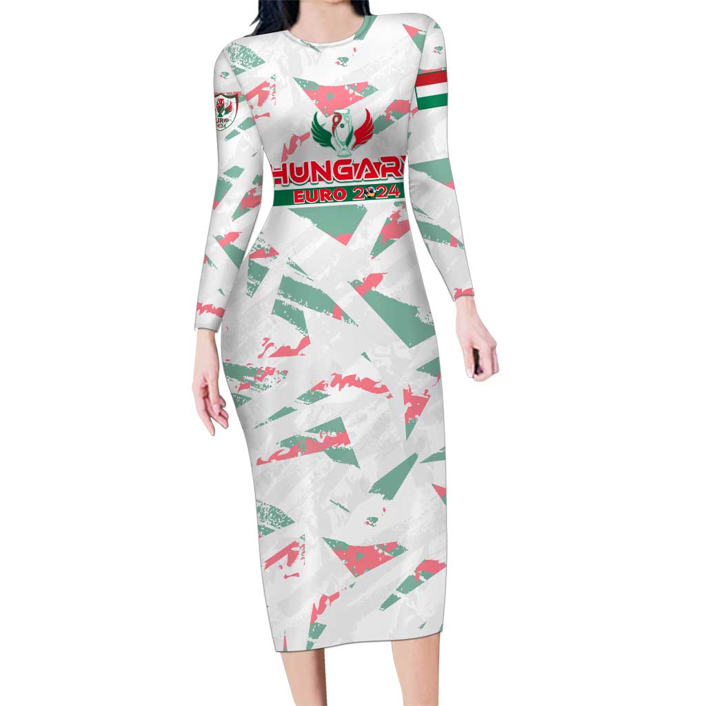 Personalized Hungary Football 2024 Family Matching Long Sleeve Bodycon Dress and Hawaiian Shirt Trophy Wing Style - Wonder Print Shop