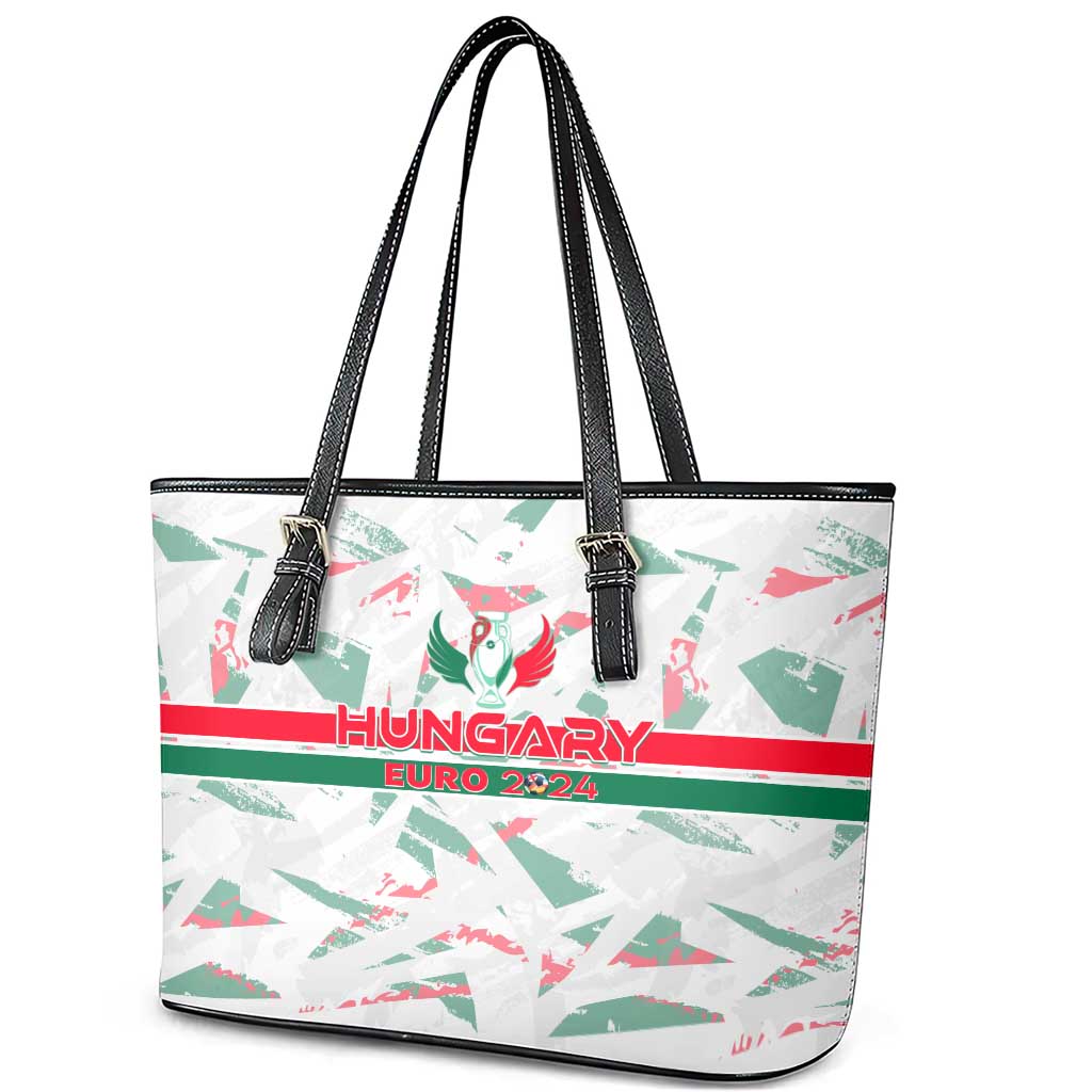 Hungary Football 2024 Leather Tote Bag Trophy Wing Style - Wonder Print Shop