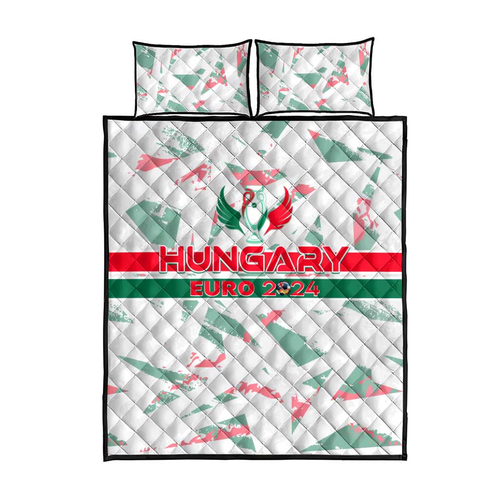Hungary Football 2024 Quilt Bed Set Trophy Wing Style - Wonder Print Shop