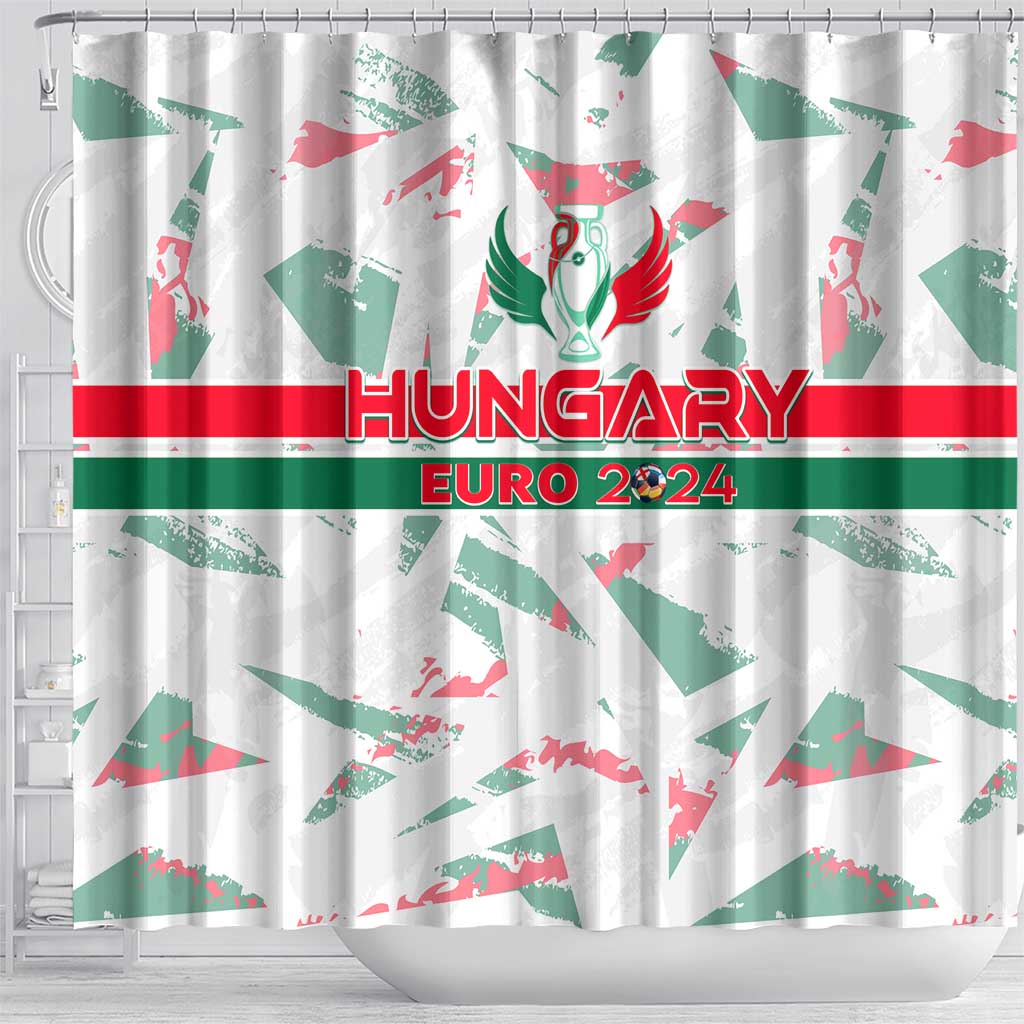 Hungary Football 2024 Shower Curtain Trophy Wing Style
