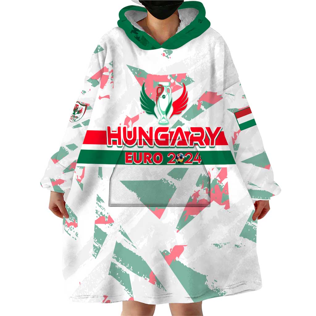 Personalized Hungary Football 2024 Wearable Blanket Hoodie Trophy Wing Style - Wonder Print Shop